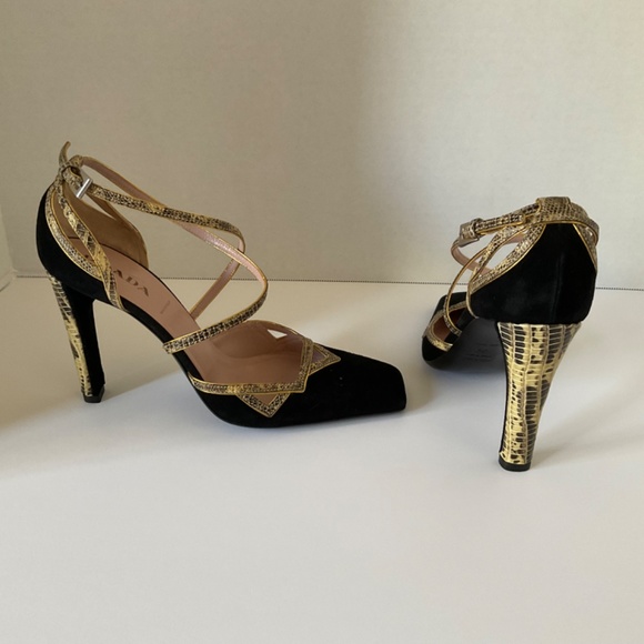 Prada suede and snake skin shoes - Picture 3 of 5